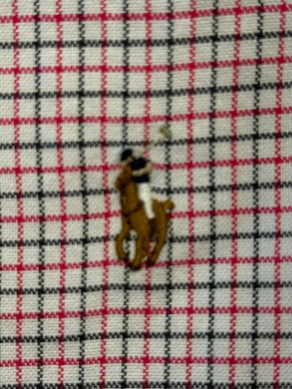 Boys Ralph Lauren White Shirt with Red & Black Windowpane Check size Medium 10/1